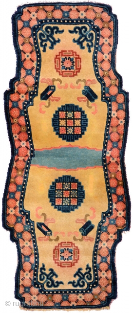 Mongolian under-saddle rug for use with a camel, made sometime between 1900 and circa 1920 - probably in the Baotou-Suiyuan region of China - with cotton warp and weft. Size 132cm x  ...