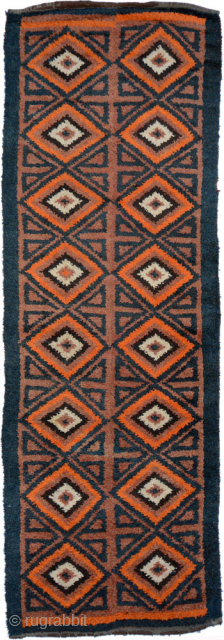 An Uzbek julkhyr consisting of four vertical ‘panels’ or strips (two wide centre panels, two narrow border strips) individually warp-faced woven on a long narrow loom then stitched together after their removal. ...