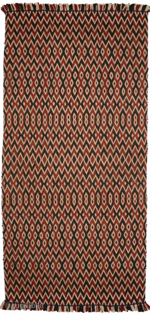 Finely woven pile-less woolen Tibetan textile of indeterminate use, although it has been suggested that these types are some form of horse tack. A very similar piece can be seen on page  ...