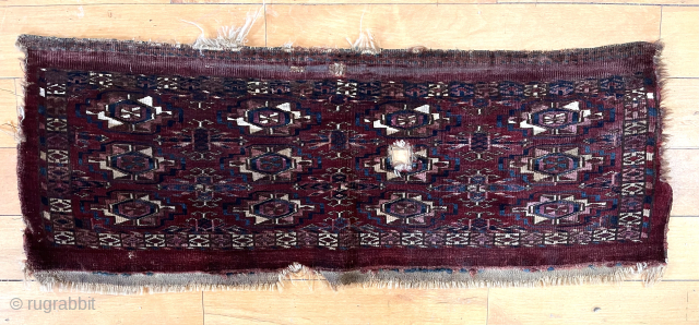 Antique turkman small torba or large Mafrash. Highest quality with rich colors and fine weave. I see magenta and ivory silk pile. Some damage, as found. Reasonably clean. Good age, ca. 1850. ...