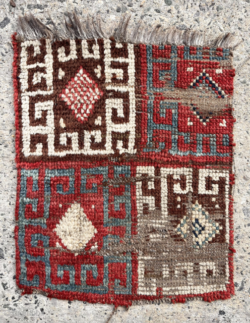 Sweet little Turkish rug fragment. 19th c. 16” x 19”                       
