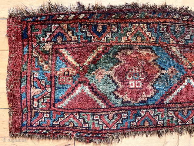 Early turkman ersari torba or kap with ikat inspired design. All natural colors featuring large areas of lovely real greens.  Coarse weave with lustrous wool. Pile varies from good real medium  ...