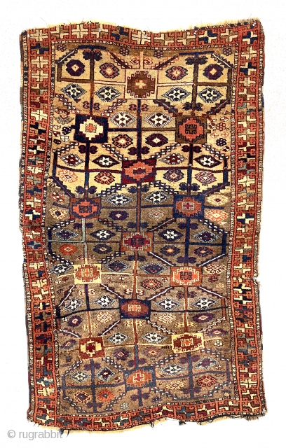 Antique east Anatolian Kurdish rug. Classic design with good saturated natural colors and overall thick high pile. Attractive and wonky example of this well known type. Smaller than most. Great abrash. Reasonably  ...