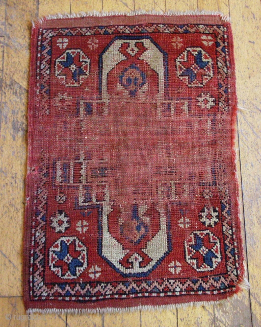 Antique yastik of some type. Worn. Summer cleanout. 20" x 29"                      