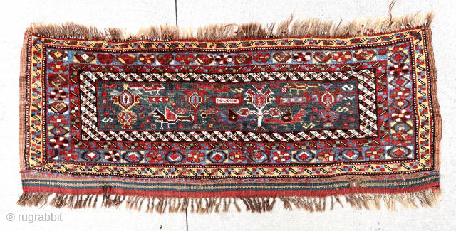 Unusual Antique south Persian pile weaving with birds, likely a trapping. Wide range of the best natural colors. Overall good condition with decent pile. I see a small hole in the lower  ...