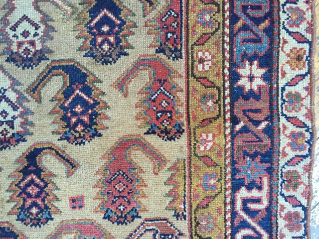 Antique northwest Persian rug. As found, wear, holes, patch. All good natural colors. Storage clean out and priced accordingly. Good age, ca. 1880. 3'8" x 8'8"       