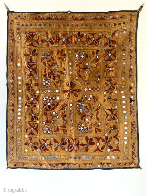 Textile bin clean out. Indian textile with mirrors. 
Nice trade cloth backing. 25” x 30”
waynecbarron@gmail.com                  