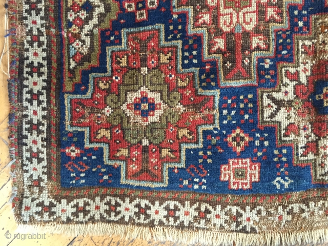 Antique northwest Persian rug. As found with very heavy wear and damage as shown. Storage clean out priced. Good age. 19th c. 4' x 8'5"        