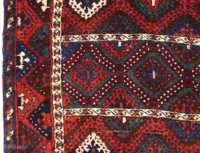 antique east anatolian or yoruk rug with thick high pile. Classic design with good saturated colors. Clean and very close to original condition with just a few small spots that could use  ...