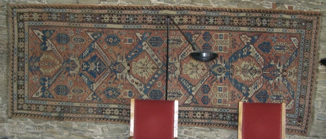 Caucasian flat weave Soumak dragon rug, ca. 1800 (estimated by Ulrich Schurmann), 364cm x 140cm                  