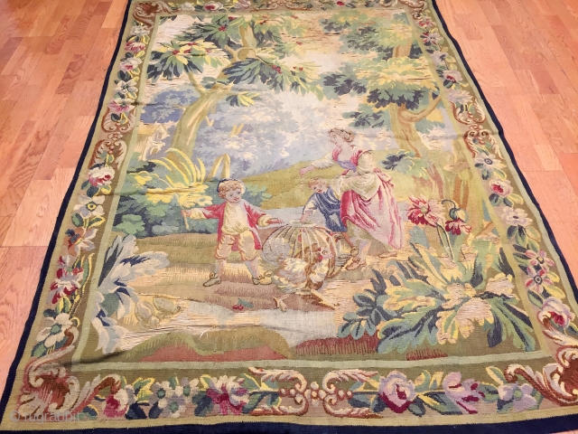 Royal Manufacture of Aubusson France.Tapestry woven at the end of the 19th Century, cartoons by Francois Boucher.
 
               