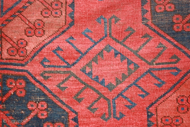 Ersari Main Carpet (Middle Amu Darya) late 19th century .size(9'-6'' x 7'-6'')
Good condition original kilim ends.                 