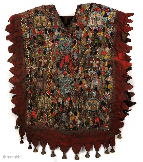 SOLD - Antique Beaded Yoruba Shango Priest Ceremonial Tunic Masterpiece. More details here: https://wovensouls.com/products/1239-antique-beaded-yoruba-tunic-africa-textile-costume                   