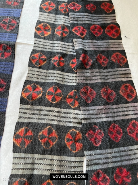Group of FIVE Vintage Tibetan Himalayan Textiles - Two Pangden, Kaabo fragments, a sash and an animal cover. More details on https://wovensouls.com/products/l1-group-of-tibetan-textiles           