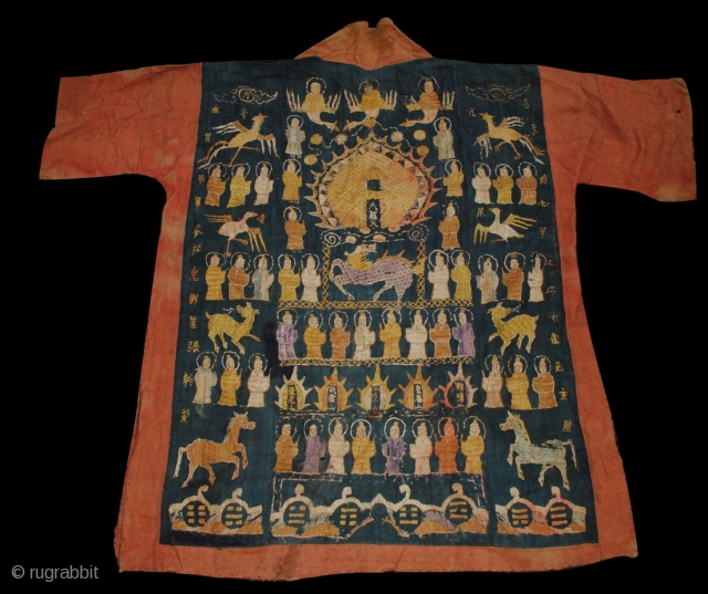 Yao Shaman Priest's Ceremonial Dragon Robe - Excellent motifs. Early-mid 20th century.
More information here https://wovensouls.com/collections/name-your-price?page=5&ls=en                  