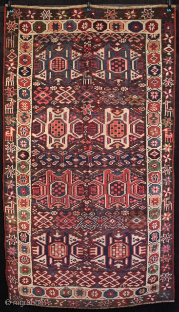 Rare type of Kurdish Khorasan Quchan rug.

One of the interesting finds from the collection I have just finished photographing following a trip to Turkey in April; an apparently rare type of Kurdish  ...