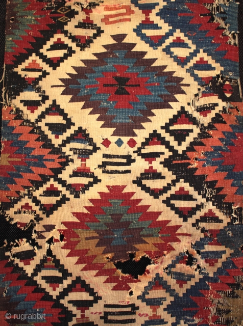 Late 18th to early 19th century Anatolian Karakecili tribe kilim.

One of my finds from April traveling in Turkey, a rare type of Anatolian kilim woven by the Karakecili tribe, probably living in  ...