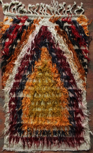 A charming and unusual antique child’s prayer rug tulu with mohair tassels from the village of Yahyali in the Kayseri province of Anatolia 102x64cm. 

For more photos see: http://www.kilim.ie/FAVOURITE_ANTIQUE_RUGS_and_KILIMS/FAVOURITE_ANTIQUE_RUGS_and_KILIMS.html

Please contact me for  ...
