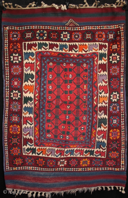 Particularly interesting and unusual West Anatolian Bergama yoruk rug from Kozak village.

One of the rugs, kilims and collectible textiles I found in Turkey in June, this Bergama rug is very distinctive. The  ...