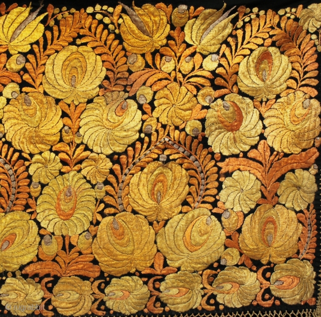 Hand embroidered Hungarian Matyó wall hanging.

Late 19th century, silk on a silk fabric foundation in excellent condition. 115cmx54cm.

The Matyó settled in the Mezőkövesd area of N. E. Hungary following Turkish invasions in  ...