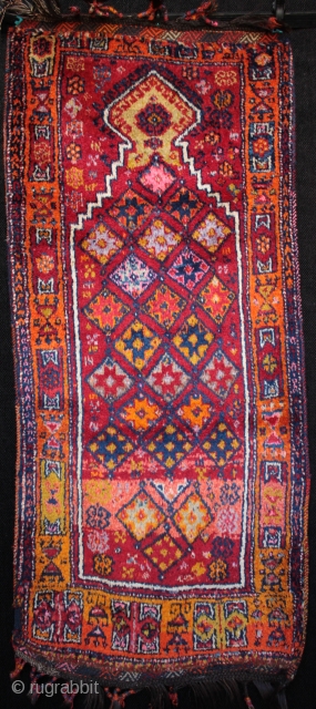 Dazzling Kurdish Drejan Tribe woman's prayer rug from eastern Anatolia between Gaziantep and Malatya. Lustrous wool on a goat hair warp with top and bottom çiçim embroidered kilim guards and bound tassels.  ...