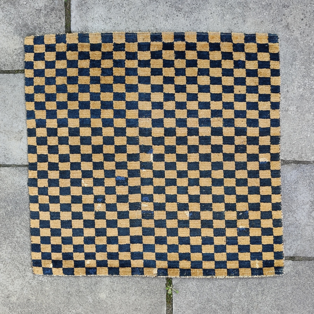 Tibetan checkerboard rug 19thC 76x79cm 
yamdrok108@gmail.com IG: yamdrok108_gallery                         