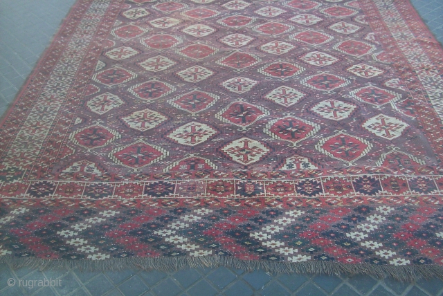 MAIN RUG TSHAUDOR EARLY 19 TH NICE CONDITION 198-315 APROX MOST SALE . YARON                   