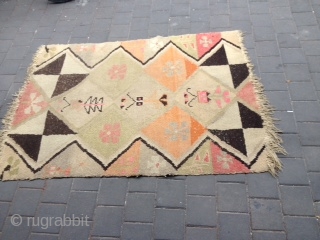 Semi-antique rug i would love to have opinon about the origin of the rug. 119\165 cm                 