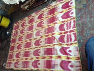 uzbek ikat silk on cotton 130-210 3 q 19 ch.ship free                      