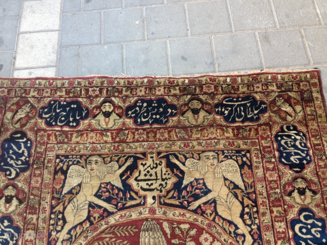 KIRMAN LAVAR 1 H 19 CH MINT CONDITION VERY INTERESTING RUG WHIT GRAET COLORS142-214 CM                  