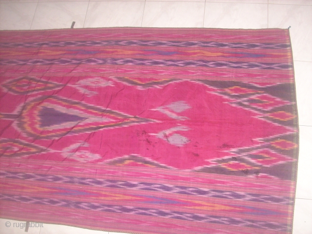 persian ikat antiqe late 19 ch .super colors and condition.pro. kashan rigion. silk on silknice beck.ship free .yaron               