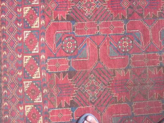 antiqe bashir circa1850 225-415 cm  amazing   colors ,partly worn aera main rug  for 2 days only 650$ plas ship pirst win . yaron      