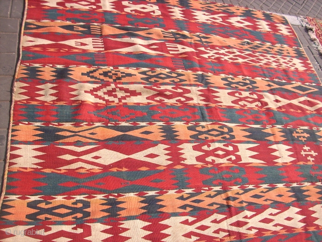 Very rare turkeman kilim antiqe late 19 mint condition amizeng colors 190-195cm                     