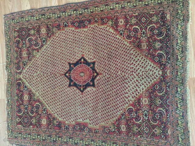 Very old khorasan 3x5 rug very unusual design                         