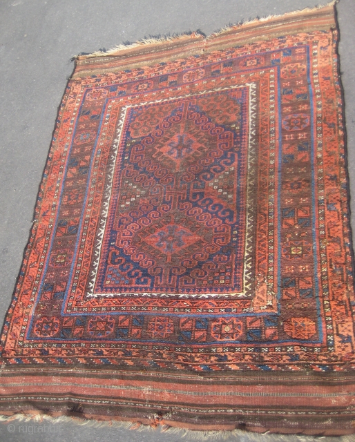 Persian Baluch rug (113X153cm with kilims skirts).

                          