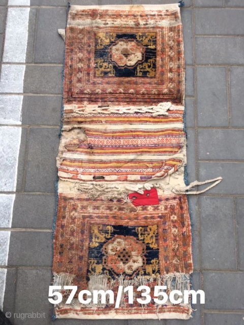 Xinjiang Khotan rug, it was produced in late Qing Dynasty. Size 57*135cm(22*52”)
                     