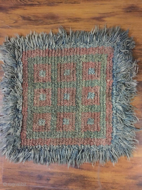 Tibetan Square  Wangden rug, checker board pattern. Good age and condition. Size 73*73cm (28*28”)                  