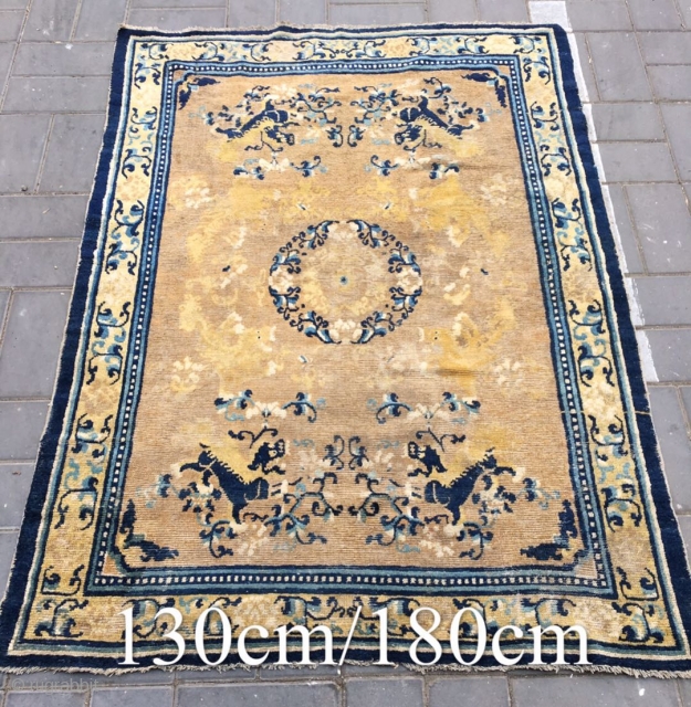 Chinese Ningxia rug, Eight lions, pattern, it was produced in early Qing Dynasty. Size 130*180cm(50*70”)                  