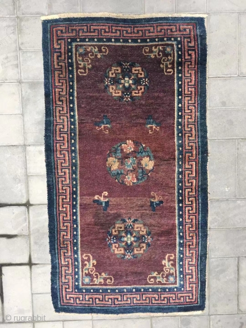 Tibet rug, very rare color, wool warp and weft, going age and condition. Size 150*78cm(58*30”)                  