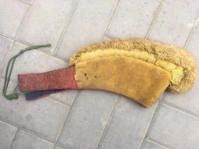 Tibetan lama hat, very rare one, yellow color, good age and condition.                     