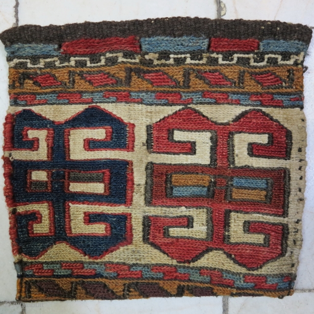 Saveh Shahsavan Chanteh technique soumac wool on wool natural color age: about 110 years size:20 x 22 price: POR              