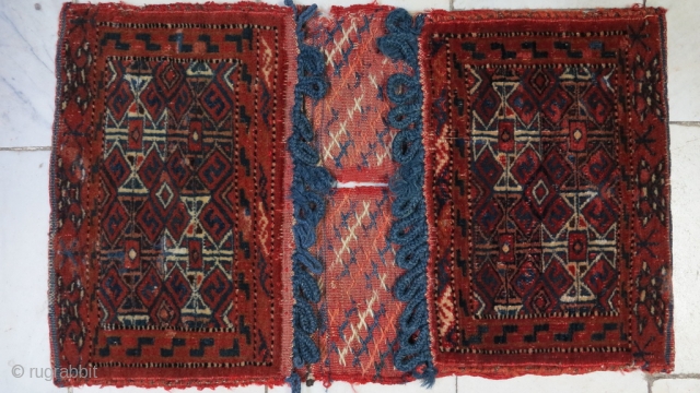 Turkmen Saddlebag wool on wool it was repaired size: 49 x 30 price:POR                    