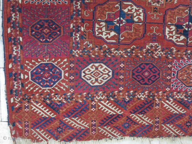 Tourkmen rug wool on wool natural color size: 245 x 158 cm age: about 130 years old price:SOLD 
              