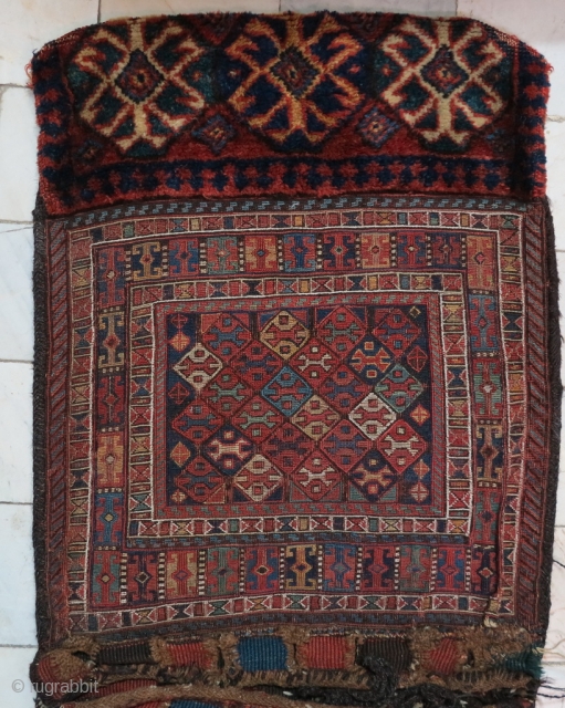 Shahsavan Saddlebag Soumac Natural Color Age About 120 Years 
147 x 55 Wool & Wool Sold                 