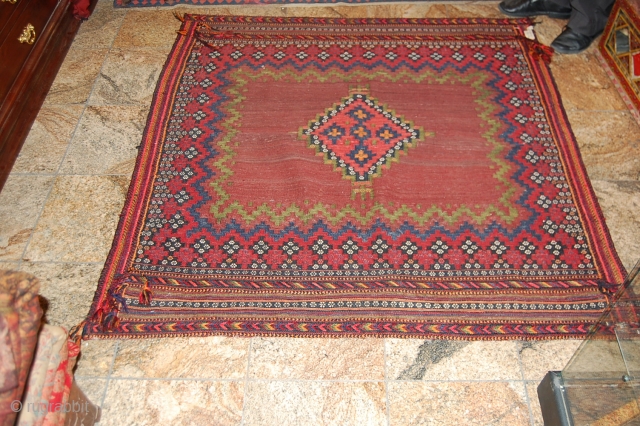 a beautiful old sufrah kilim. the size is 130 x 130 cm. for more informations, please contact me               