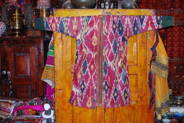 a fabulous ikat chapan from uzbekistan.                           