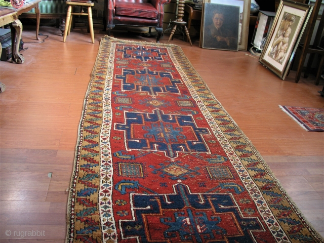 1900 heriz Kharaja karajeh runner rug From northwest  iran east azrebijian .
Great colors condition and quality.
Natural-dyed wool Persian Karaja rug handmade in or near the village of Qaraajeh (Karaja), in the  ...