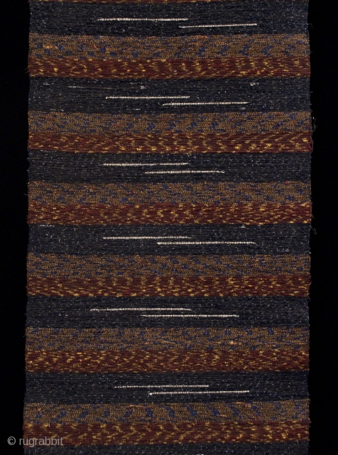 Striped ikat sakiori obi, Japan. Old cotton ikat kimono strips. Early 20th century. 128" (325 cm) long and 12" (30.5 cm) wide. Excellent condition, unusually wide.       