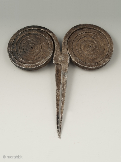 Aluminum Hairpin, Himachal Pradesh, Northern India. 6" (15.2 cm) high by 5.5" (14 cm) wide. Mid 20th century
               