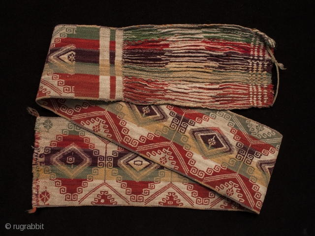 Belt, Quechua people, Bolivia. Wool. Mid-20th century. 42" long by 4.5" wide.                     